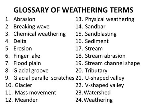 weathering synonym|meteorology terms and definitions.